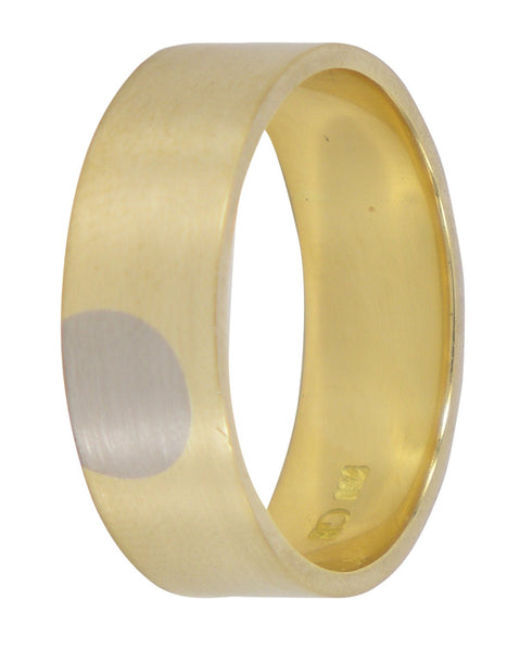 Orbit men's wedding ring in 18ct gold, designed by Gary Barnes. A bold Melbourne-made statement piece.