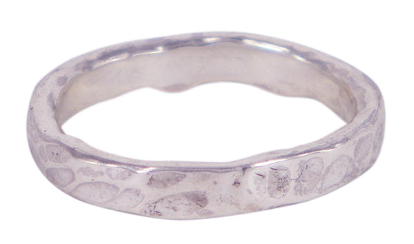 3.5mm Getting Hammered men’s ring by Gavin Macsporran in sterling silver
