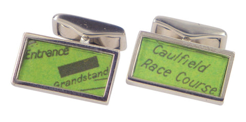 Small Caulfield Race Course by Erwin Rohl. Elegant cufflinks showcasing unique Australian design and refined style.
