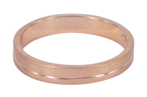 Handmade men's wedding ring by Aimee Sutanto in rose gold, featuring a sleek and minimalist path-inspired design. Unique Melbourne-made Australian craftsmanship.