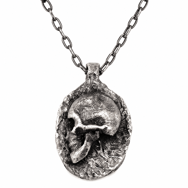 Cameo Oxidised pendant by Ant Hat in oxidised sterling silver