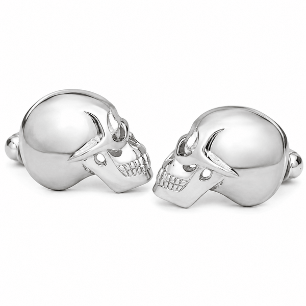 skulls cufflinks in sterling silver