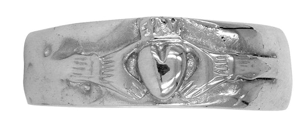 Pembroke Claddagh men's wedding ring, crafted in sterling silver by Ali Alexander. A Melbourne-made ring inspired by traditional Irish design.
 c