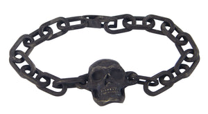 Skull Bracelet by Ant Hat in oxidised sterling silver, handcrafted in Melbourne, gothic jewellery for men.