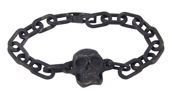 Skull Bracelet by Ant Hat in oxidised sterling silver, handcrafted in Melbourne, gothic jewellery for men.