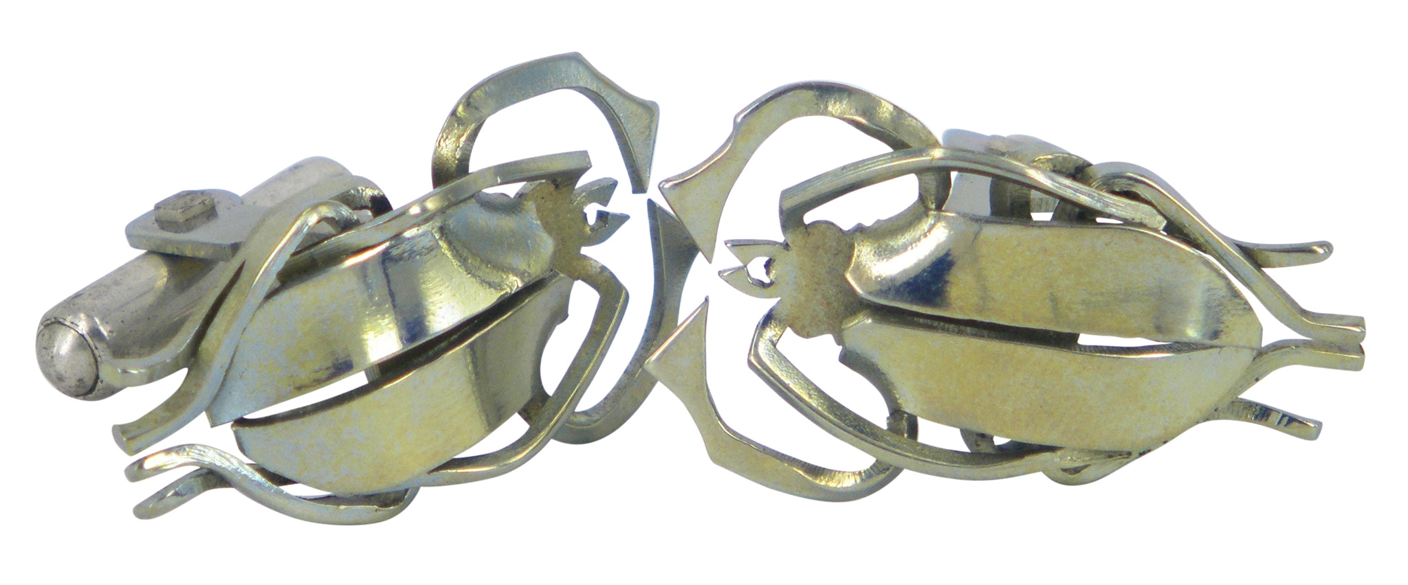 Longhorn Beetle (Mint) by Justin Siow. Elegant cufflinks showcasing unique Australian design and refined style.
